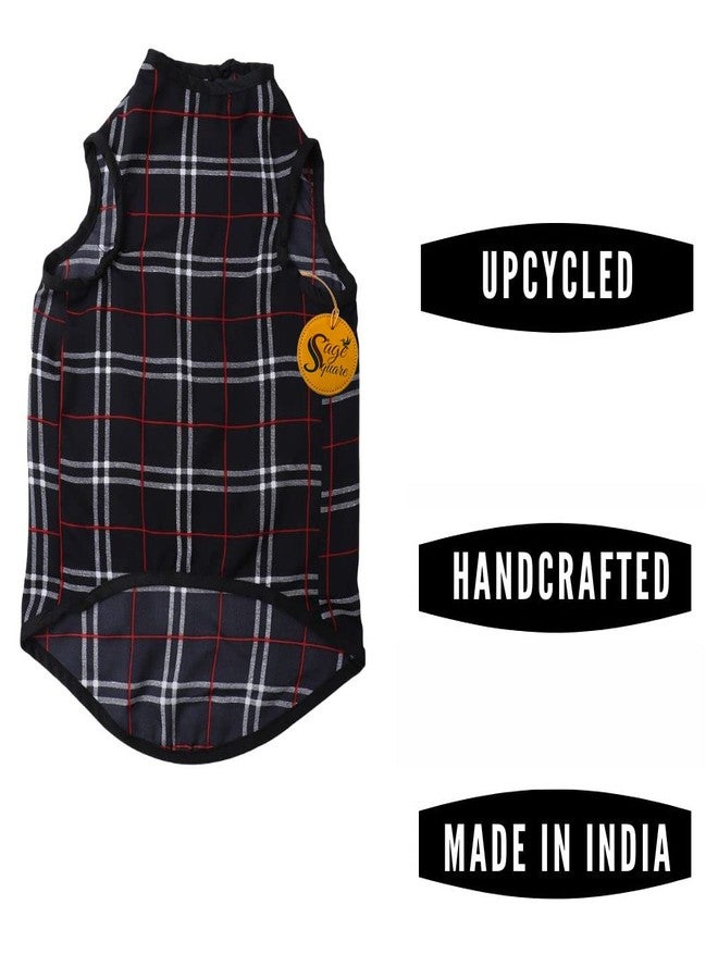 Sage Square Crazy Printed Dog T-Shirt, Trending Dog T-Shirt, Ultra Soft & Light Weight, Comfortable & Breathable Dog Apparel, Trendy Outfit (Black Check Print) (XXLarge - 28inch) - Image 3